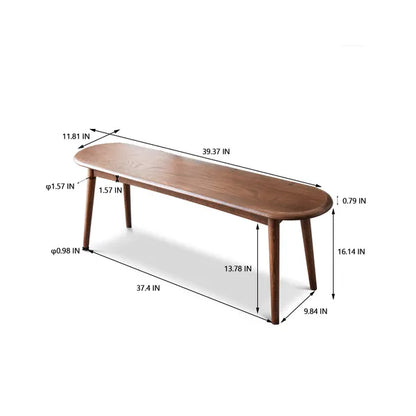 Natural Oak Wood Dining Bench Bed Bench for Dining Room, Bedroom