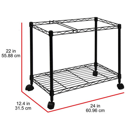 Oceanstar Portable 1-Tier Metal Rolling File Cart, Black