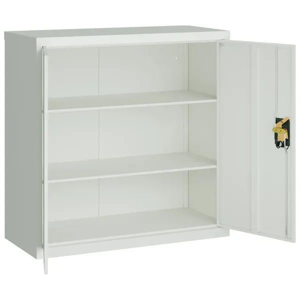 Office Cabinet with 2 Doors Gray 35.4' Steel