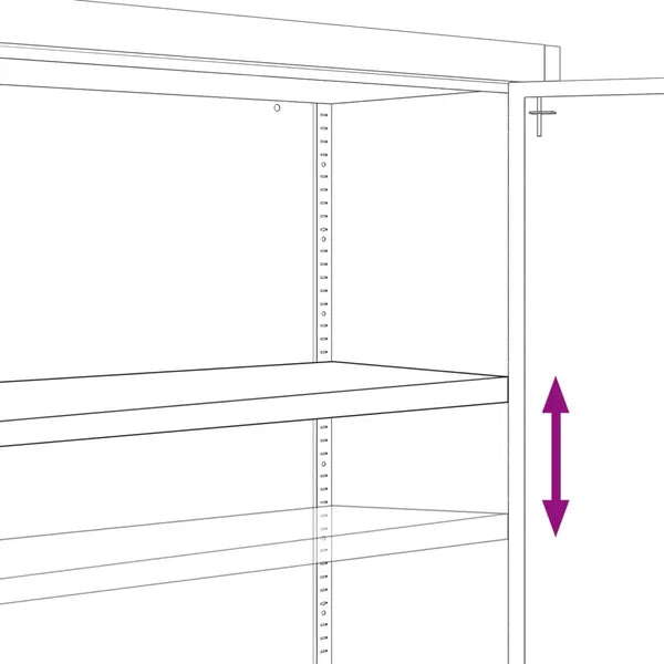 Office Cabinet with 2 Doors Gray 35.4' Steel