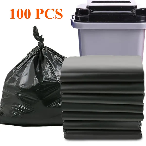 Plastics 30 Gallon Trash Bags (100PCS) 31" x 35" - Large Heavy Duty Can Liners - Plastic Black Garbage Bags for Lawn, Leaf, Contractor, Yard, Outdoor use