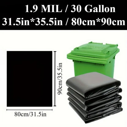 Plastics 30 Gallon Trash Bags (100PCS) 31" x 35" - Large Heavy Duty Can Liners - Plastic Black Garbage Bags for Lawn, Leaf, Contractor, Yard, Outdoor use