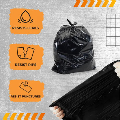 Plastics 30 Gallon Trash Bags (50PCS) 31" x 35" - Large Heavy Duty Can Liners - Plastic Black Garbage Bags for Lawn, Leaf, Contractor, Yard, Outdoor use