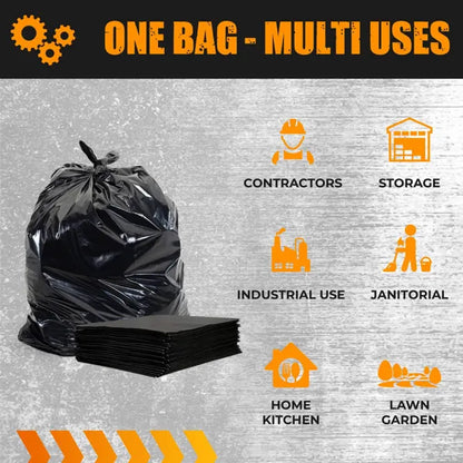 Plastics 30 Gallon Trash Bags (50PCS) 31" x 35" - Large Heavy Duty Can Liners - Plastic Black Garbage Bags for Lawn, Leaf, Contractor, Yard, Outdoor use