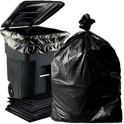 Plastics 30 Gallon Trash Bags (50PCS) 31" x 35" - Large Heavy Duty Can Liners - Plastic Black Garbage Bags for Lawn, Leaf, Contractor, Yard, Outdoor use