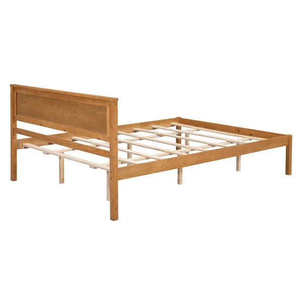 SALEPlatform Bed Frame with Headboard , Wood Slat Support , No Box Spring Needed ,Queen