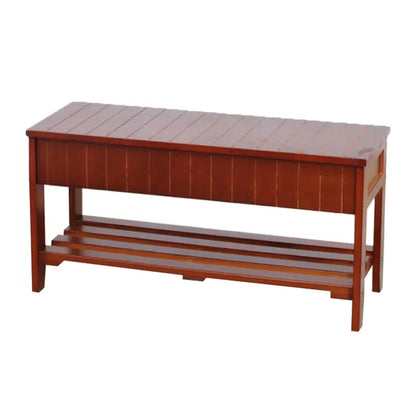 Quality Solid Wood Shoe Bench with Storage, Cherry