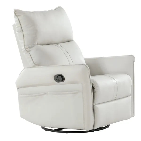 Rocking Recliner Chair,360 Degree Swivel Nursery Rocking Chair,Glider Chair,Modern Small Rocking Swivel Recliner Chair for Bedroom,Living Room Chair Home Theater Seat,Side Pocket(Light Gray)