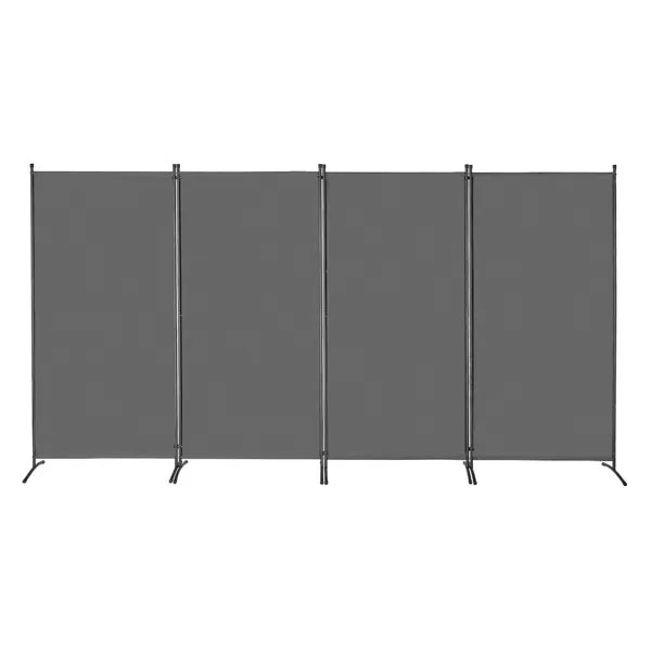 Room Divider 4 Panels Fabric Room Privacy Screen for Office Bedroom Grey