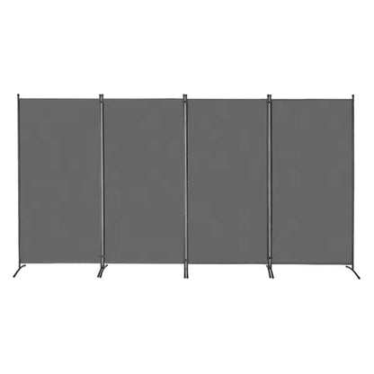 Room Divider 4 Panels Fabric Room Privacy Screen for Office Bedroom Grey