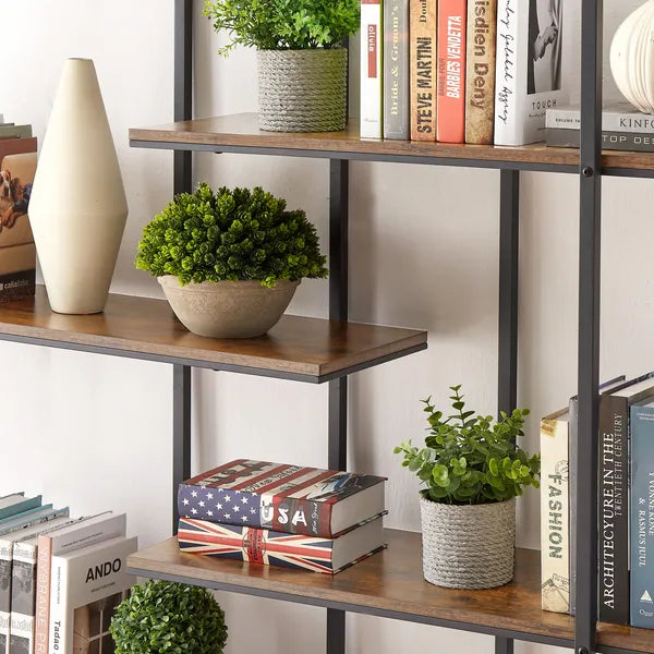 Round 5-Tier Metal Plant Stand bookcase storage rack;  Indoor Living Room Terrace Garden Balcony Display Stand