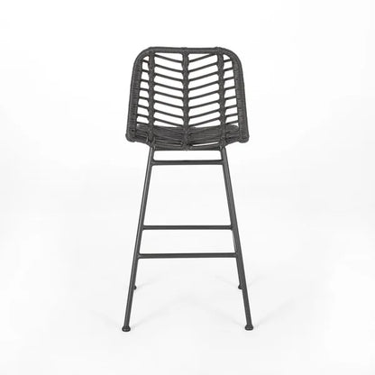 Sawtelle Outdoor Wicker Barstools (Set of 2)