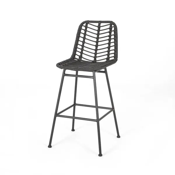 Sawtelle Outdoor Wicker Barstools (Set of 2)