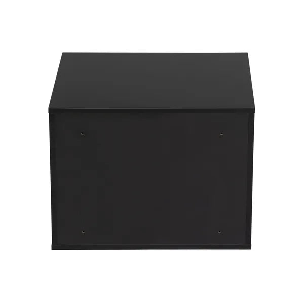 Set of 2 Wall-mounted Wooden Nightstand, Black