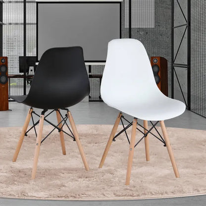 Set of 4 Modern Style Dining Chair, Shell Lounge Plastic Chair for Kitchen, Dining, Bedroom, Living Room Mid-Century Modern Side Chairs with Wooden Walnut Legs