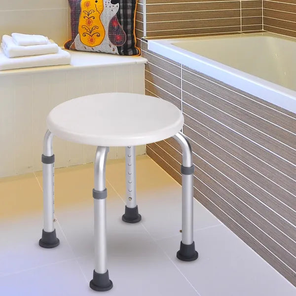 Shower Stool Bath Bench with Adjustable Heights and Non-Slip Rubber for Safety and Stability