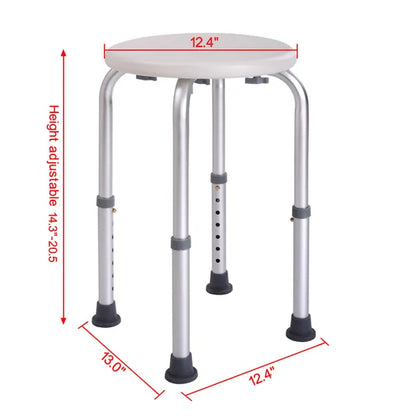 Shower Stool Bath Bench with Adjustable Heights and Non-Slip Rubber for Safety and Stability