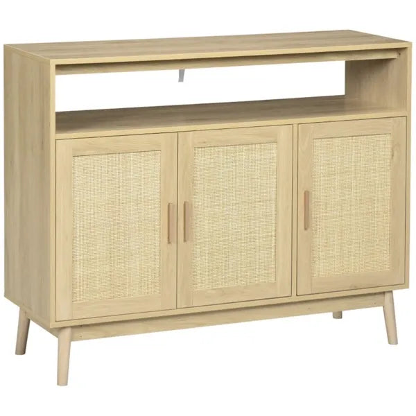 Sideboard Buffet Cabinet with Rattan Doors, Natural