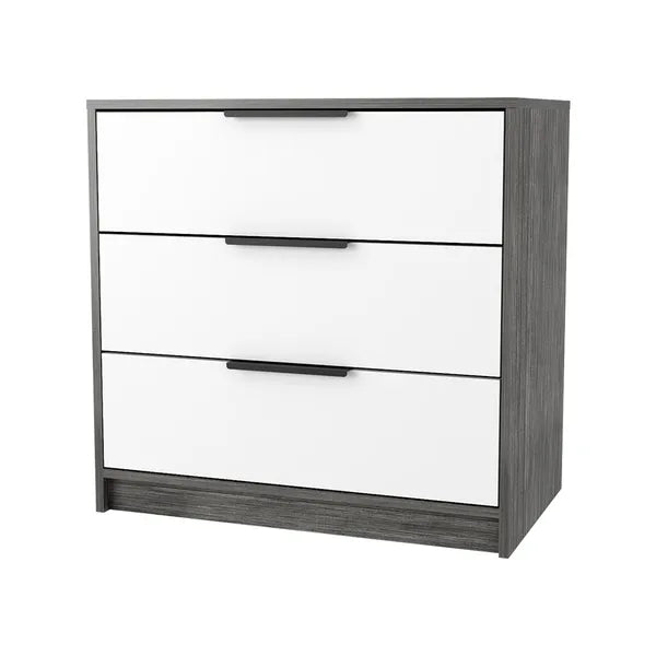 Smokey Oak and White 3-Drawer Dresser