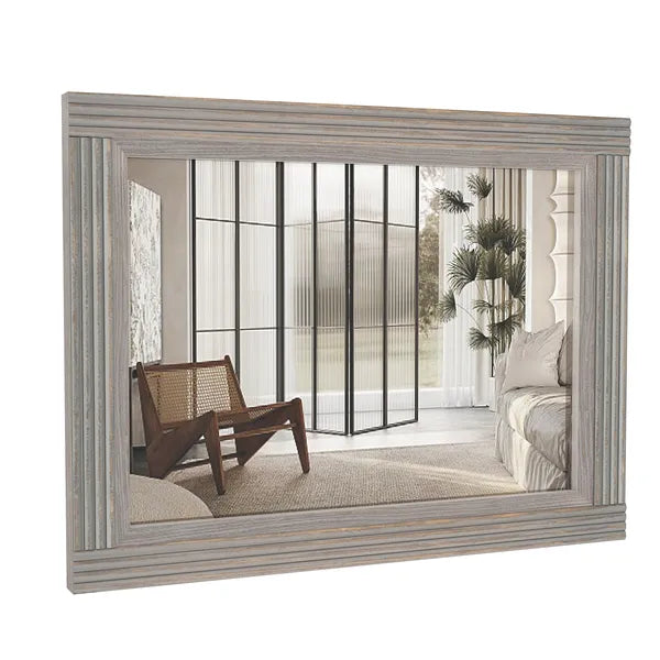 Solid Wood Frame Flat Bathroom Mirror-Small