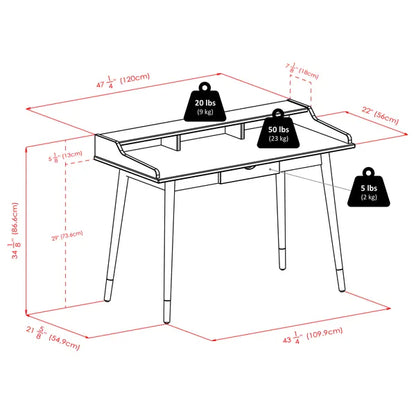 Sonja Writing Desk; Walnut