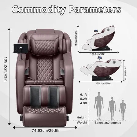 The perfect Gift for Relaxation & Health! Zero Gravity Massage Chair with Hip Heating, Foot Massage & Full Airbag Coverage – Perfect for Home or Office