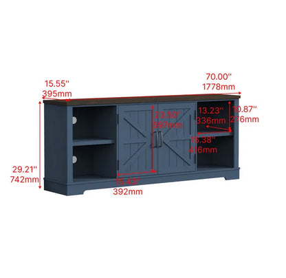 SALETV Stand for 80 Inch TV, Entertainment Center with Storage Cabinets, Mid Century Modern Media TV Console Table for Living Room Bedroom