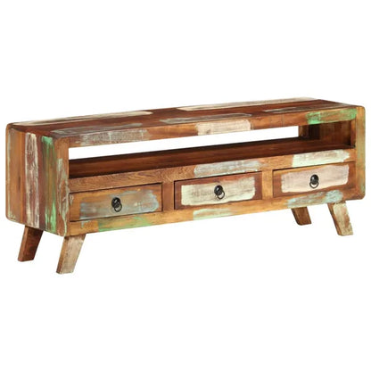 TV Stand Multicolor 43.3"x11.8"x15.7" Solid Wood Reclaimed