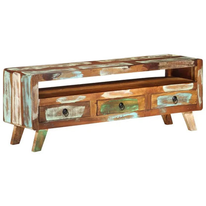 TV Stand Multicolor 43.3"x11.8"x15.7" Solid Wood Reclaimed