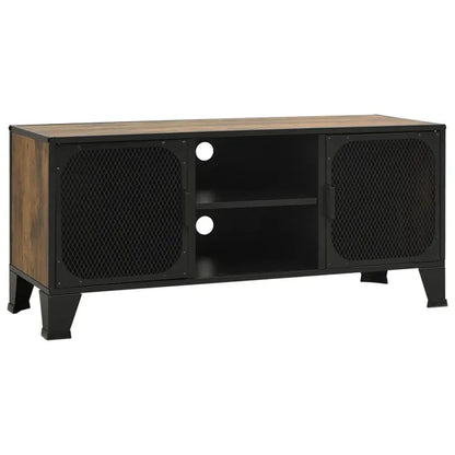 TV Stand Rustic Brown 41.3"x14.2"x18.5" Metal and MDF