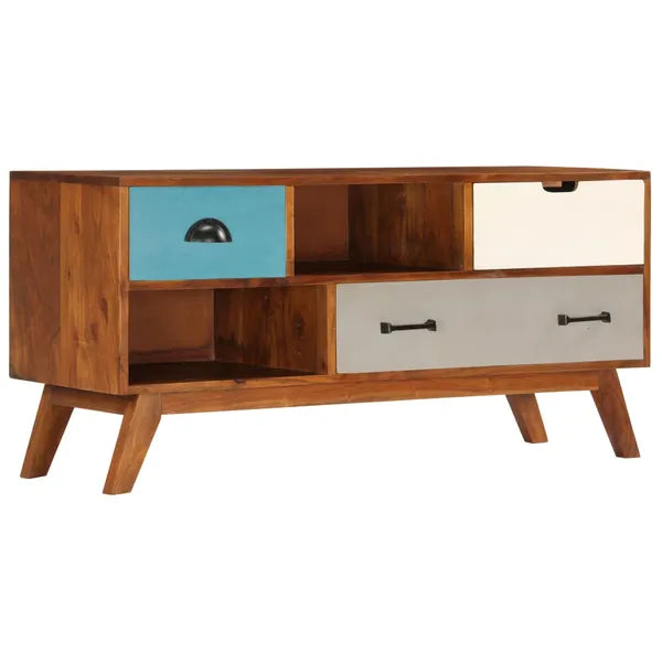 TV Stand with 3 Drawers 43.3"x13.8"x19.7" Solid Wood Acacia