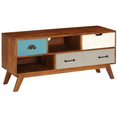 TV Stand with 3 Drawers 43.3"x13.8"x19.7" Solid Wood Acacia