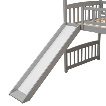 Twin Loft Bed with Slide;  House Bed with Slide