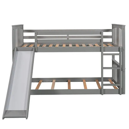 Twin Over Twin Bunk Bed with Slide and Ladder