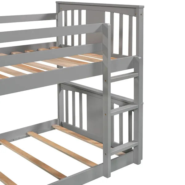 Twin Over Twin Bunk Bed with Slide and Ladder