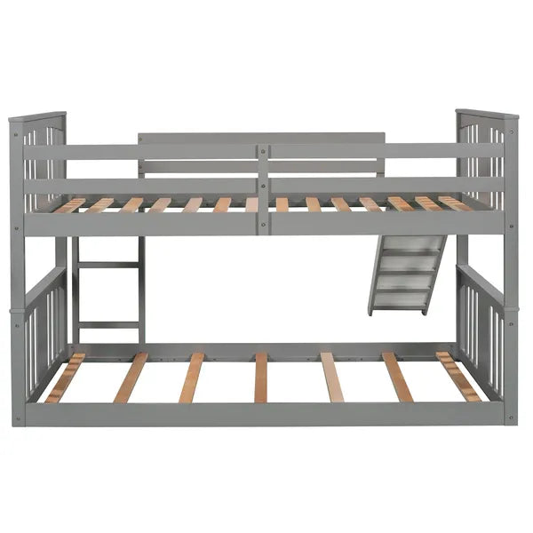 Twin Over Twin Bunk Bed with Slide and Ladder