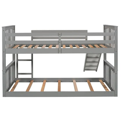 Twin Over Twin Bunk Bed with Slide and Ladder