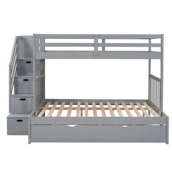 Twin over Twin/Full Bunk Bed with Twin Size Trundle