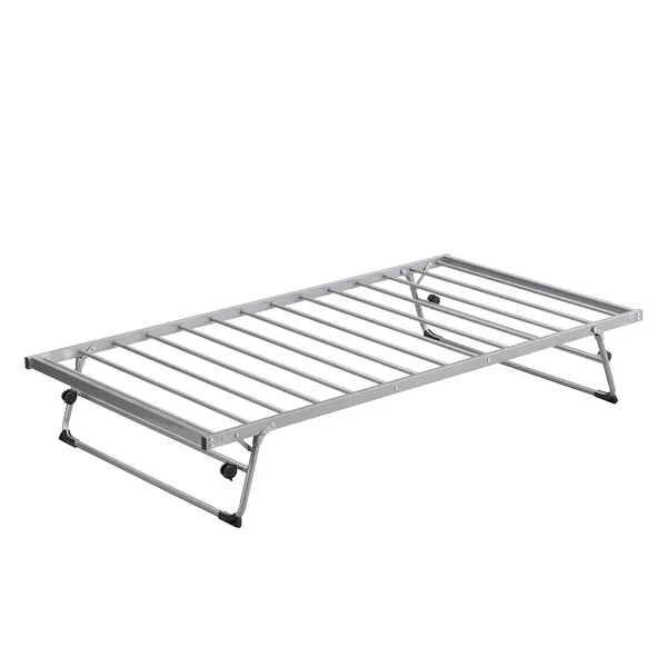 Twin Size Metal Daybed with Adjustable Trundle, Pop Up Trundle