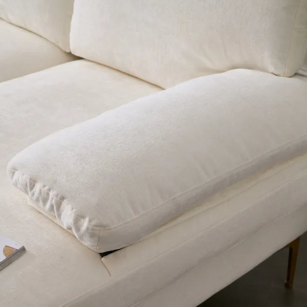 U-Shaped 4-Seat Indoor Modular Sofa Creamy-White