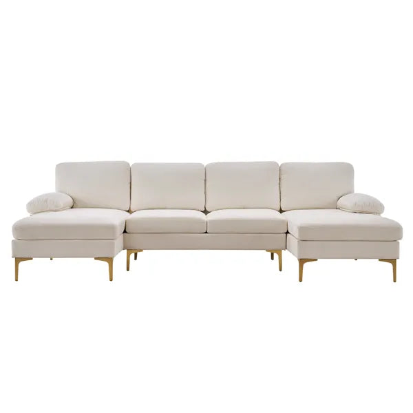 U-Shaped 4-Seat Indoor Modular Sofa Creamy-White