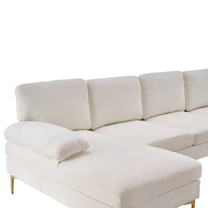 U-Shaped 4-Seat Indoor Modular Sofa Creamy-White