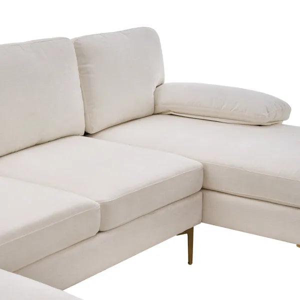 U-Shaped 4-Seat Indoor Modular Sofa Creamy-White