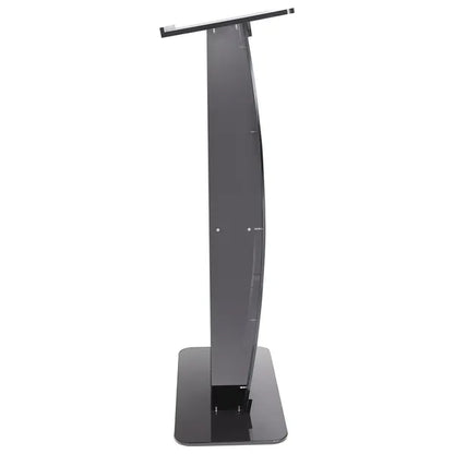 VEVOR Acrylic Podium, 47" Acrylic Podium Stand with Wide Reading Surface & Storage Shelf, Floor-standing Clear Pulpits Acrylic for Church Office School, Black