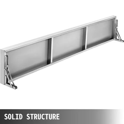 VEVOR Concession Shelf 70.8L x 11.4W Inch with Stainless Steel Frame and Surface Board for Food Trailer Serving Window