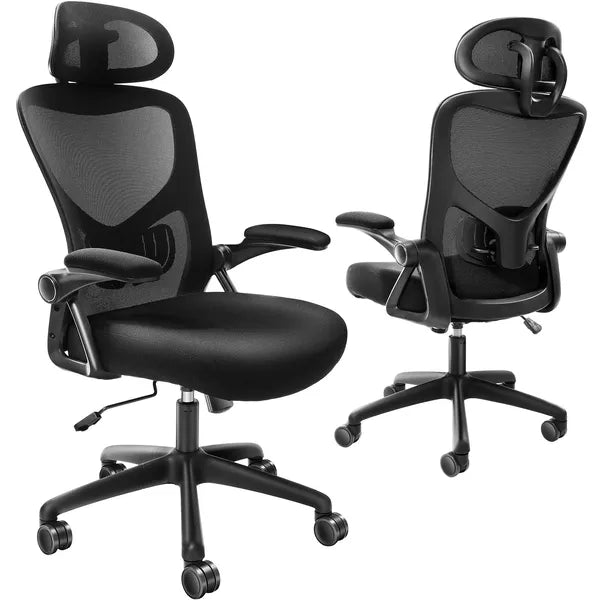 VEVOR Office Chair with Adjustable Lumbar Support, High Back Ergonomic Desk Chair with Adjustable Headrest, Ergonomic Office Chair Backrest with 2D Armrest, Computer Chair for Home, Office