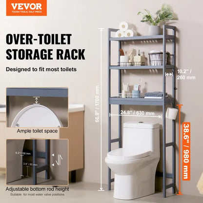 VEVOR Over the Toilet Storage 3-Tier Bathroom Shelf Rack Space Saver Organizer