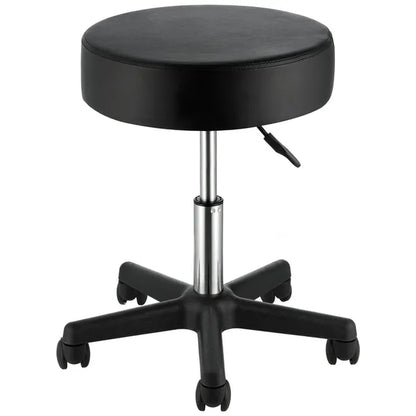 VEVOR Rolling Stools with Wheels, 400 LBS Weight Capacity Adjustable Height Stool with Ultra-Thick Seat Cushion, Swivel Stools Chair for Salon, Bar, Home, Office, Tatoo, Medical, Massage, Black