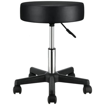 VEVOR Rolling Stools with Wheels, 400 LBS Weight Capacity Adjustable Height Stool with Ultra-Thick Seat Cushion, Swivel Stools Chair for Salon, Bar, Home, Office, Tatoo, Medical, Massage, Black