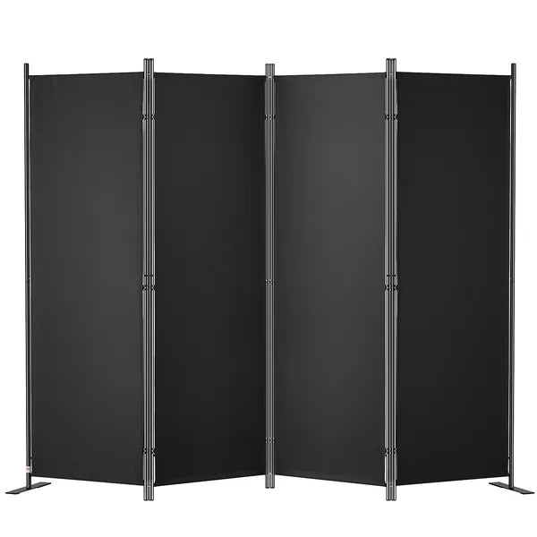 VEVOR Room Divider, 5.6 ft Room Dividers and Folding Privacy Screens (4-panel), Fabric Partition Room Dividers for Office, Bedroom, Dining Room, Study, Freestanding, Black